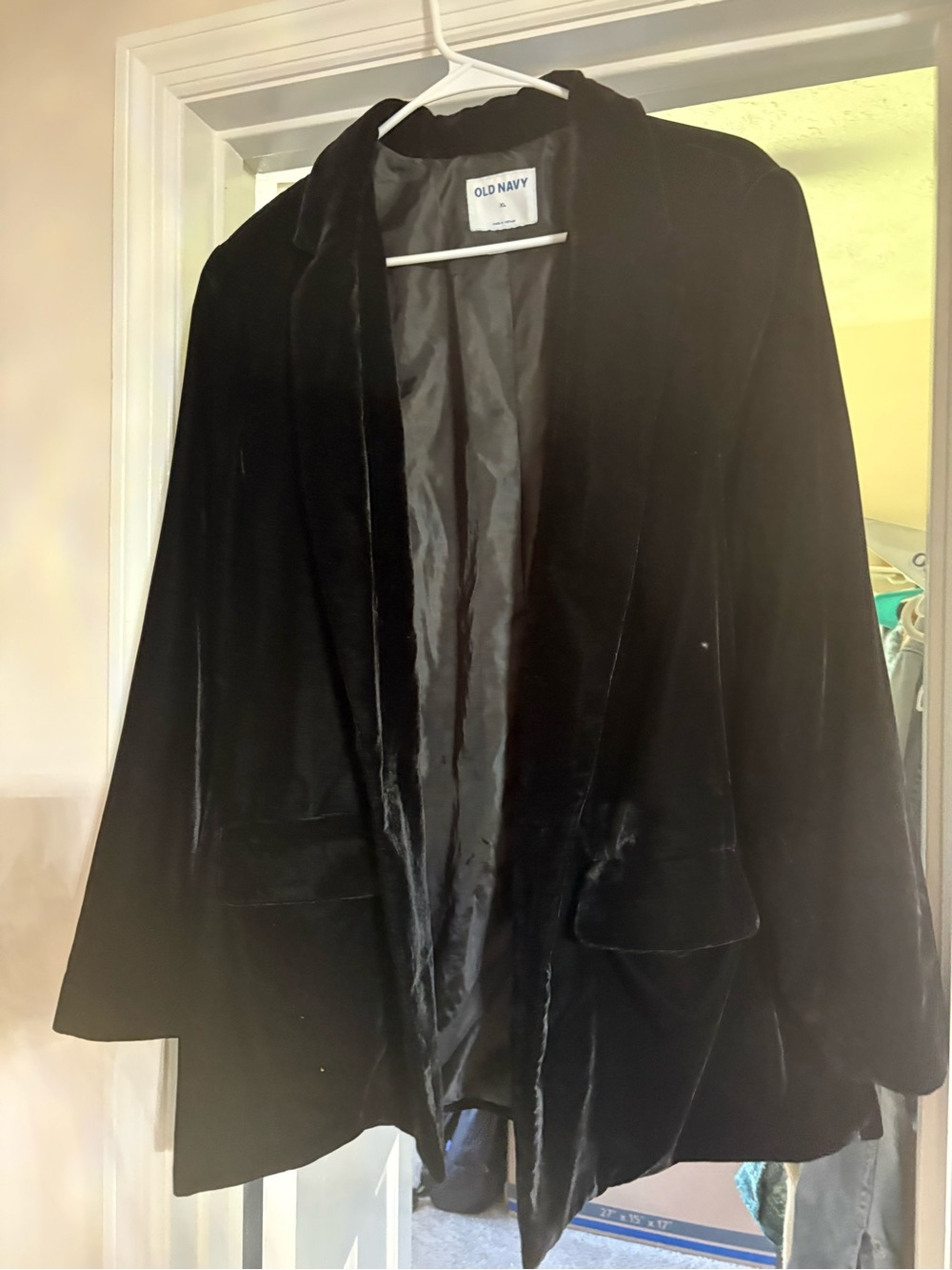 Old Navy Black Velvet Open-Front Women's Blazer